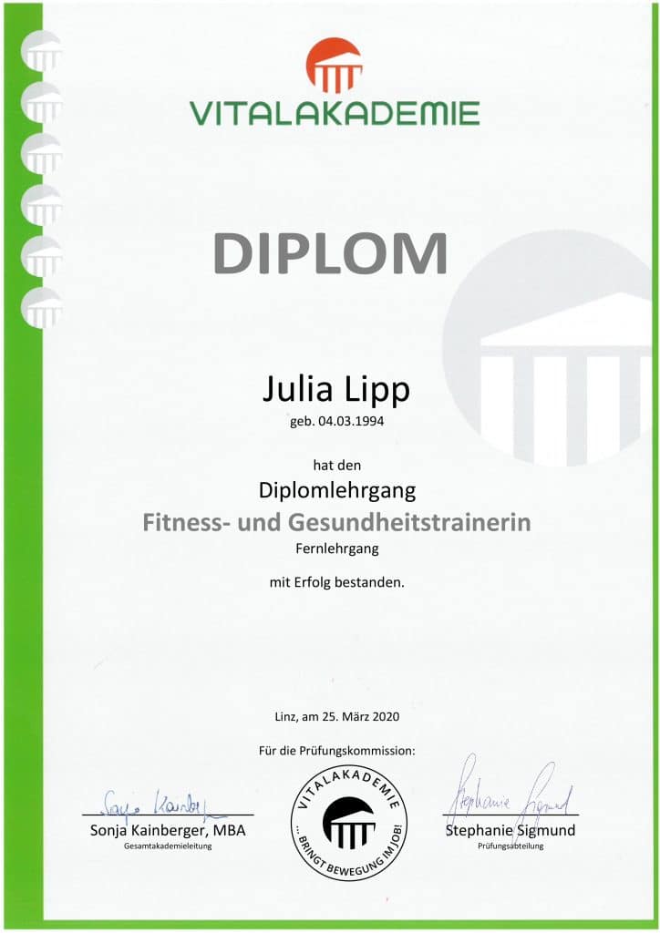 Diplom Fitness- und Gesundheitstrainerin